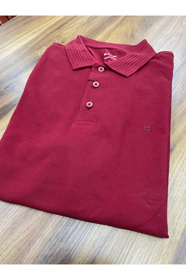 12403-AVVA Bordo Polo Yaka Tshirt